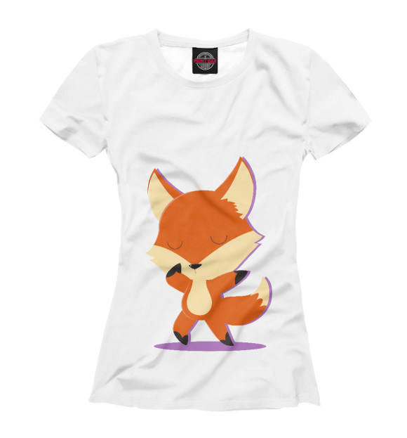 Футболка для девочек с изображением FOX dabbing цвета Белый