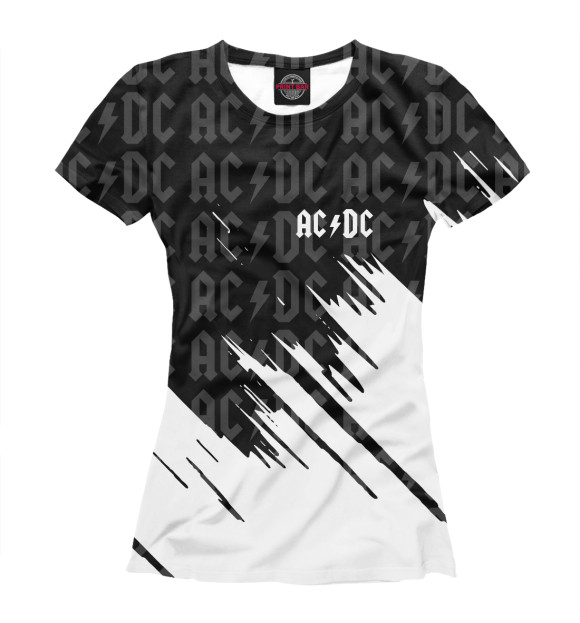 Футболка для девочек с изображением AC/DC цвета Белый