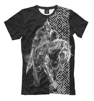 Мужская футболка Русский Богатырь на коне