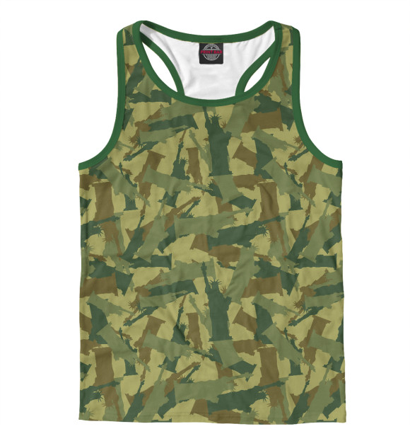 Мужская майка-борцовка с изображением Статуя Свободы цвета Белый