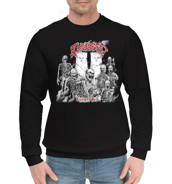 Мужской хлопковый свитшот с изображением Avulsed цвета Черный