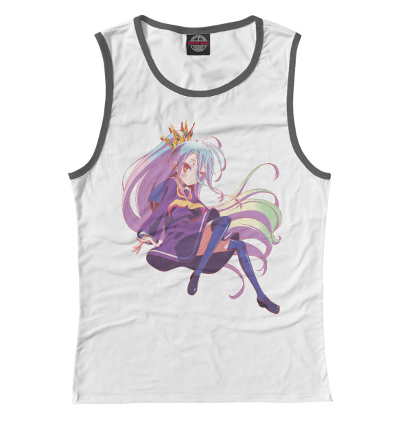Женская майка с изображением No Game No Life Широ цвета Белый