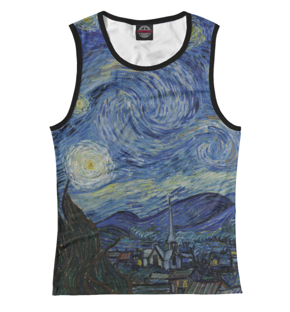 Майка для девочки с изображением The Starry Night цвета Белый