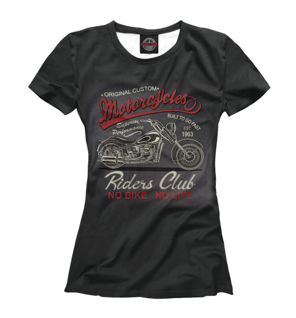 Женская футболка с изображением Riders Club цвета Белый