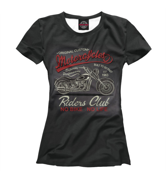 Футболка для девочек с изображением Riders Club цвета Белый