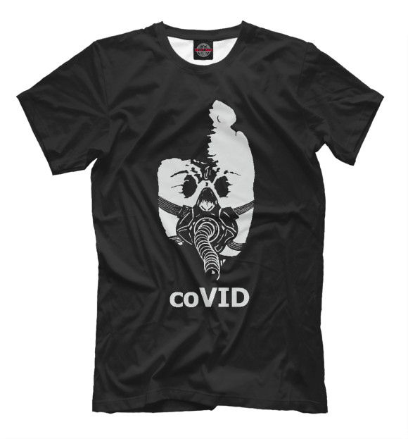 Мужская футболка с изображением CoVID цвета Белый