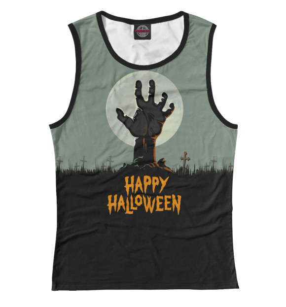 Женская майка с изображением Halloween цвета Белый