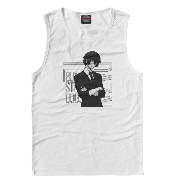 Мужская майка с изображением Дазай Осаму цвета Белый