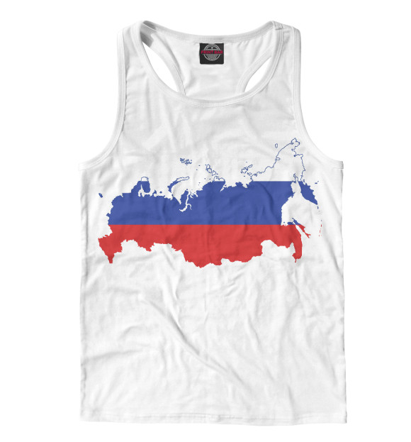 Мужская майка-борцовка с изображением Россия цвета Белый