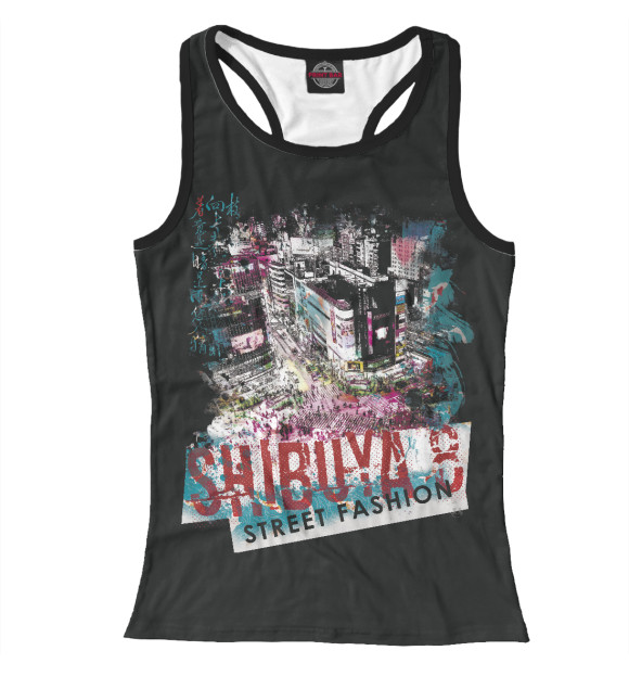 Женская майка-борцовка с изображением Shibuya 8 цвета Белый