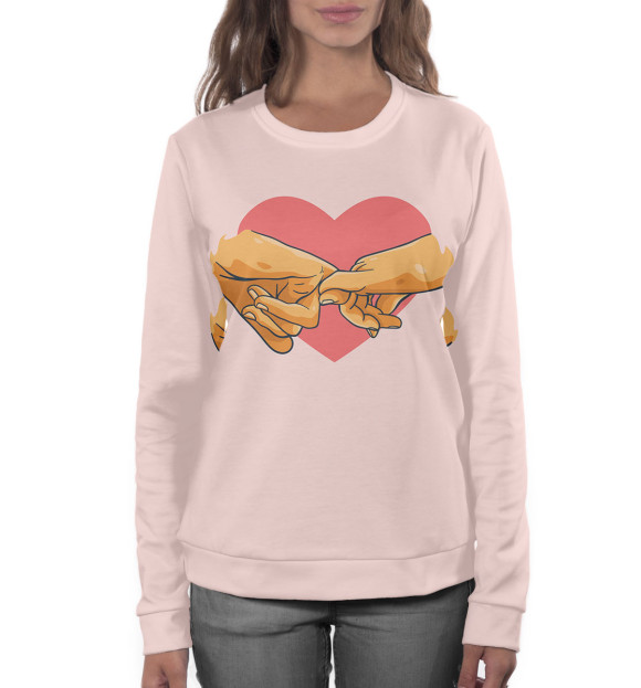 Женский свитшот с изображением Сердце цвета Белый