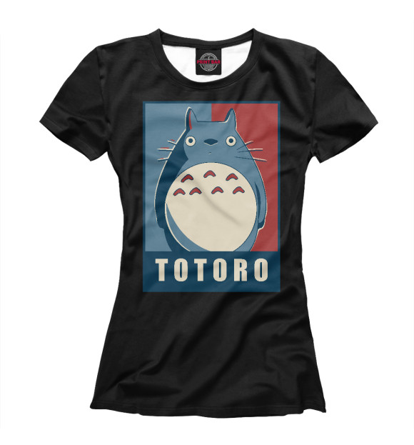 Женская футболка с изображением Totoro цвета Белый