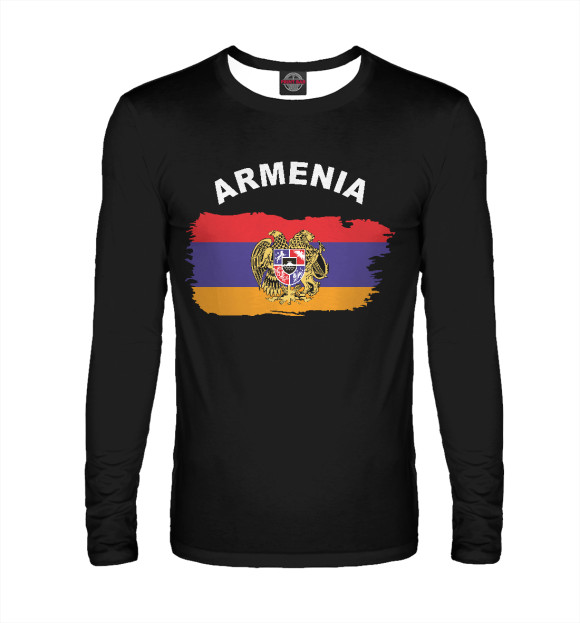 Мужской лонгслив с изображением Armenia цвета Белый