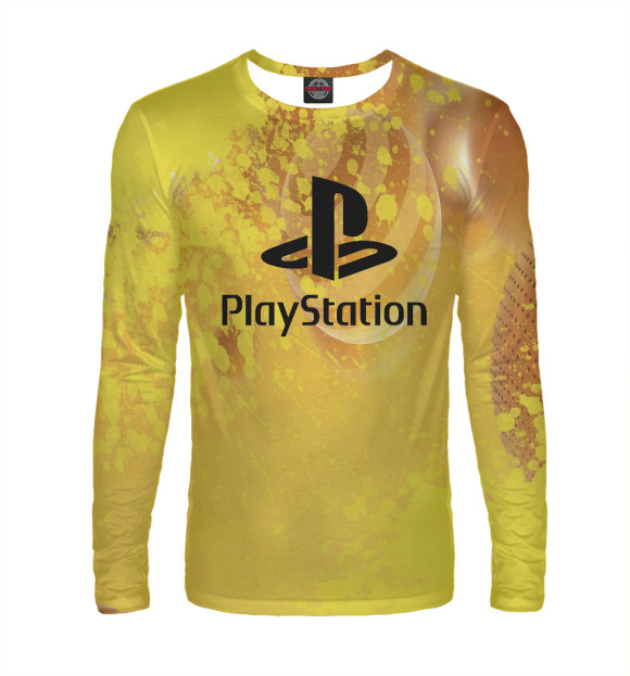 Мужской лонгслив с изображением Playstation цвета Белый