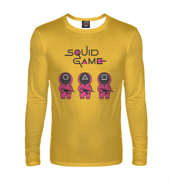Мужской лонгслив с изображением Squid Game цвета Белый