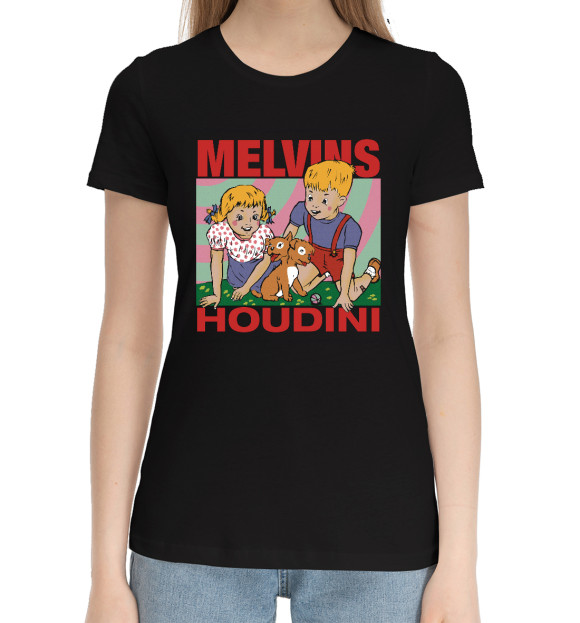 Женская хлопковая футболка с изображением Melvins цвета Черный