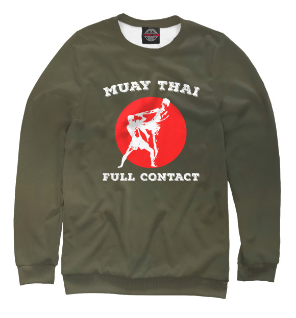 Свитшот для мальчиков с изображением Muay Thai Full Contact цвета Белый