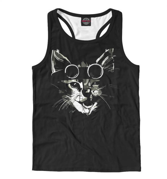 Мужская майка-борцовка с изображением Пилот цвета Белый