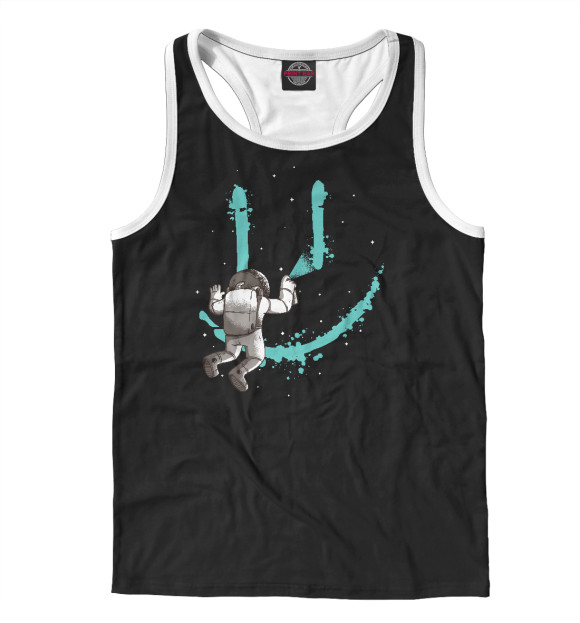 Мужская майка-борцовка с изображением Astro graffiti цвета Белый