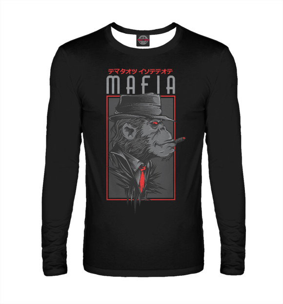 Мужской лонгслив с изображением Mafia цвета Белый