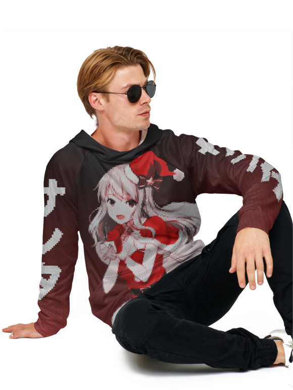 Мужское худи с изображением Аниме девушка цвета Белый