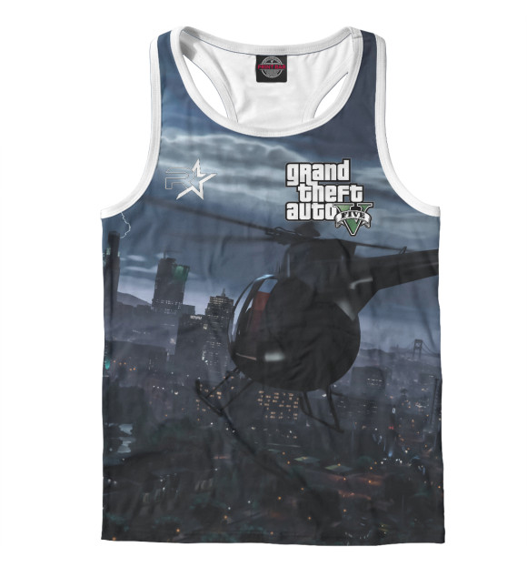 Мужская майка-борцовка с изображением Grand Theft Auto | GTA цвета Белый