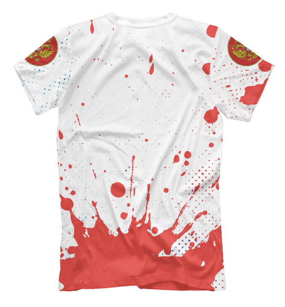 Мужская футболка с изображением Россия Sport - Герб цвета Белый