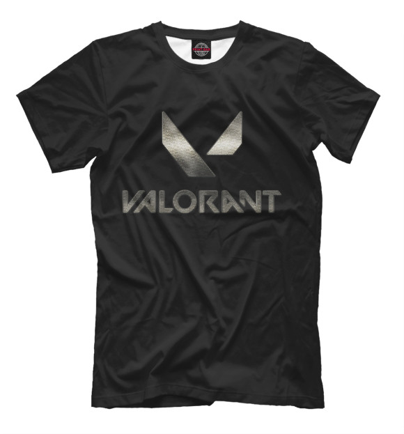 Мужская футболка с изображением Valorant серебро цвета Белый