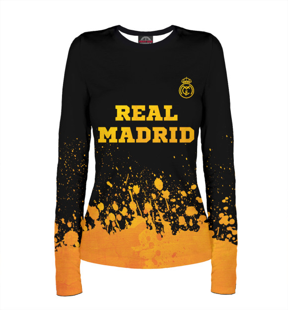 Женский лонгслив с изображением Real Madrid Gold Gradient цвета Белый