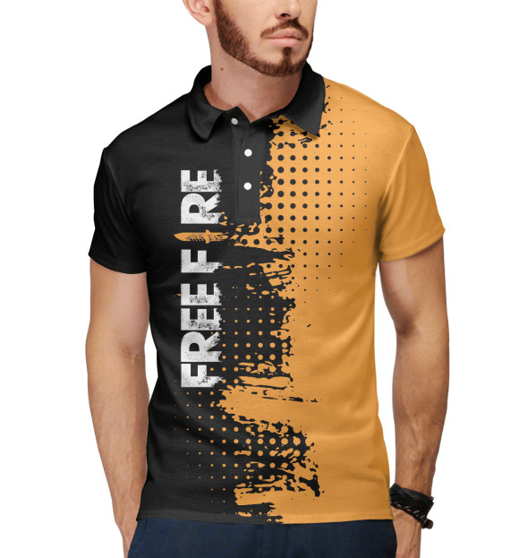 Мужское поло с изображением Garena Free Fire цвета Белый