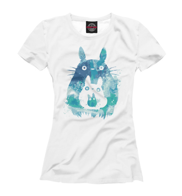 Женская футболка с изображением Sky Totoro цвета Белый