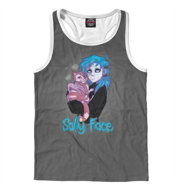 Мужская майка-борцовка с изображением Sally Face цвета Белый