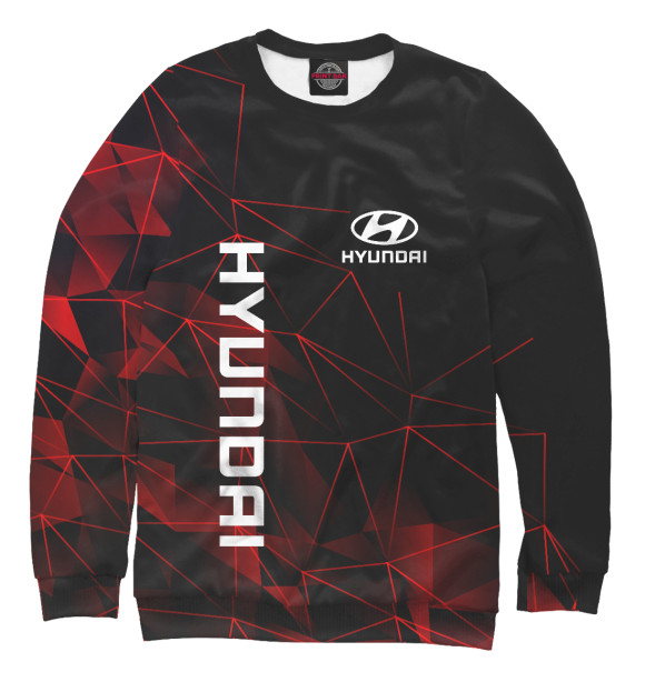 Женский свитшот с изображением Хендай, Hyundai цвета Белый