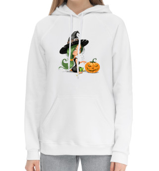 Женский хлопковый худи Girl with pumpkin