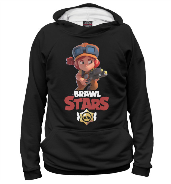 Женское худи с изображением Brawl Stars - Jessie цвета Белый