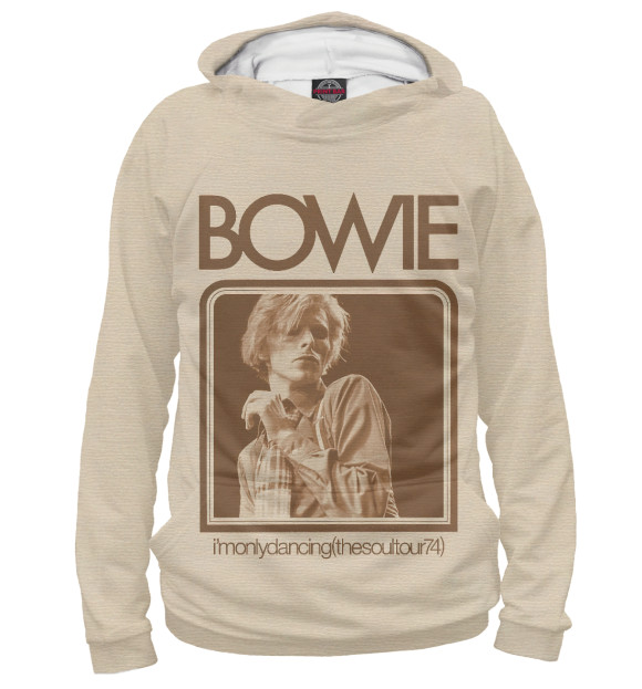 Женское худи с изображением David Bowie цвета Белый