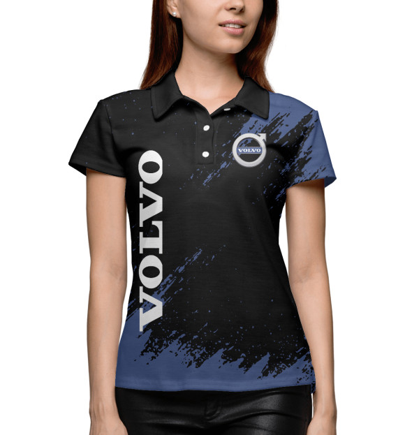 Женское поло с изображением Volvo Cars цвета Белый