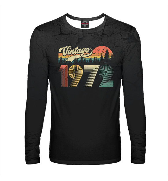 Мужской лонгслив с изображением Vintage 1972 цвета Белый