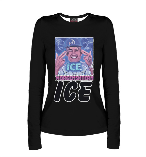 Женский лонгслив с притом Morgenshtern цвета Белый Женский лонгслив с изображением Morgenshtern цвета Белый