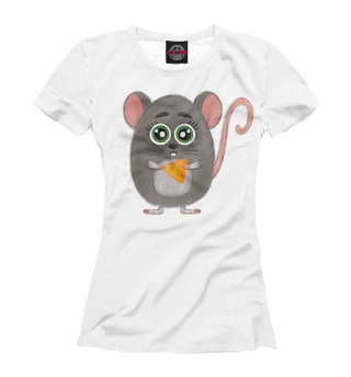 Женская футболка Большеглазая мышь