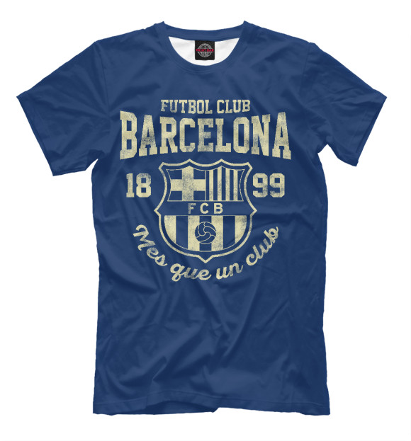Мужская футболка с изображением Барселона цвета Темно-синий