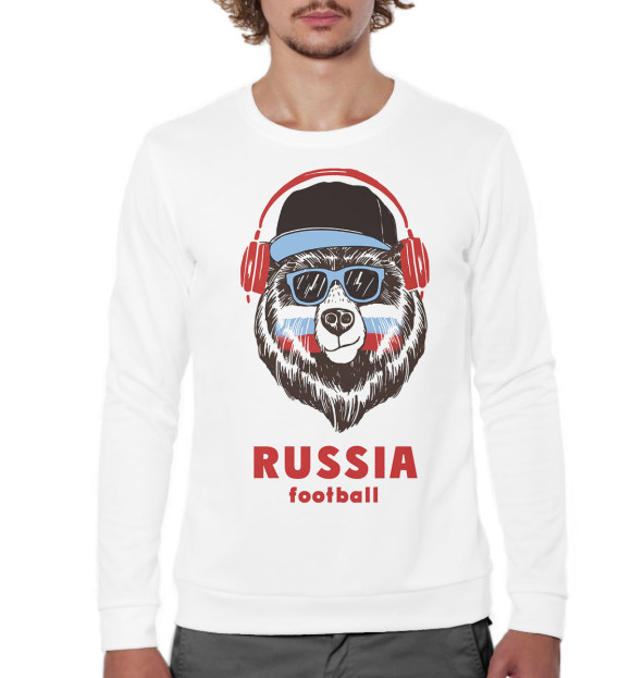 Мужской свитшот с изображением Футбол цвета Белый