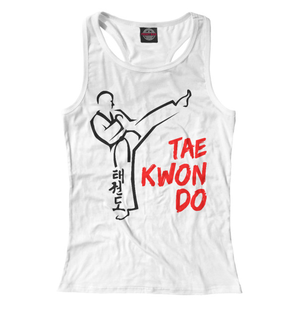 Женская майка-борцовка с изображением Тхэквондо цвета Белый