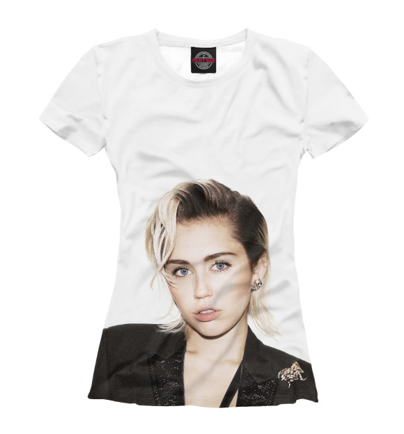 Женская футболка с изображением Miley Cyrus цвета Белый