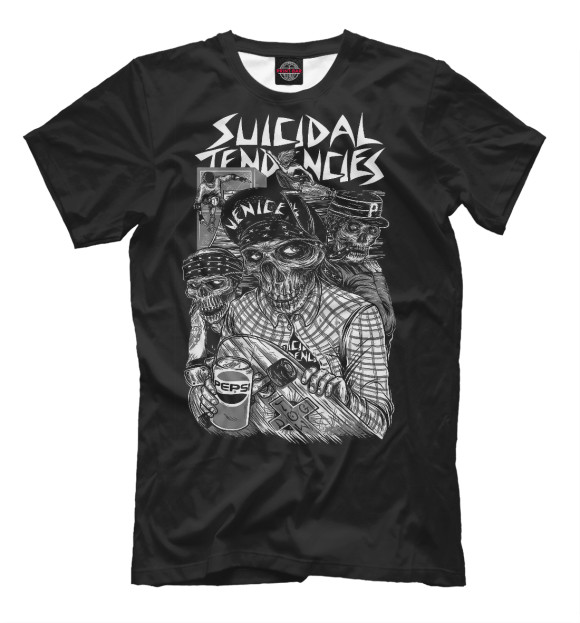 Мужская футболка с изображением Suicidal Tendencies Band цвета Черный