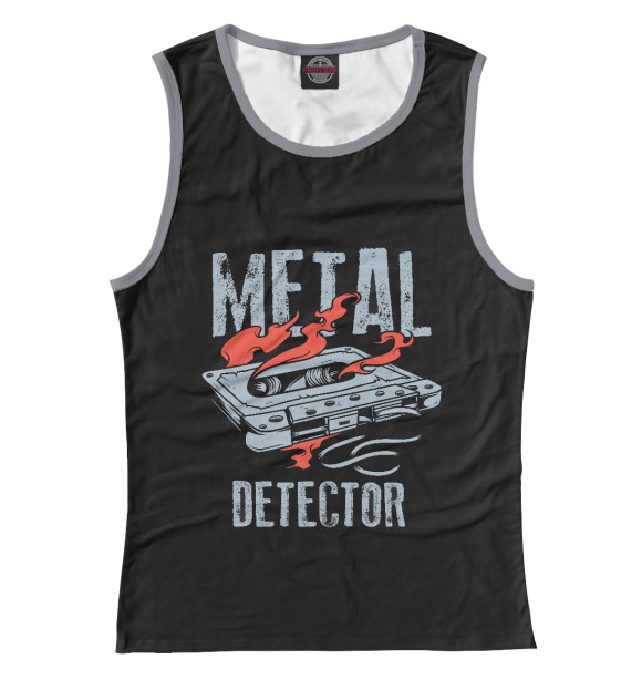 Женская майка с изображением Metal detector цвета Белый