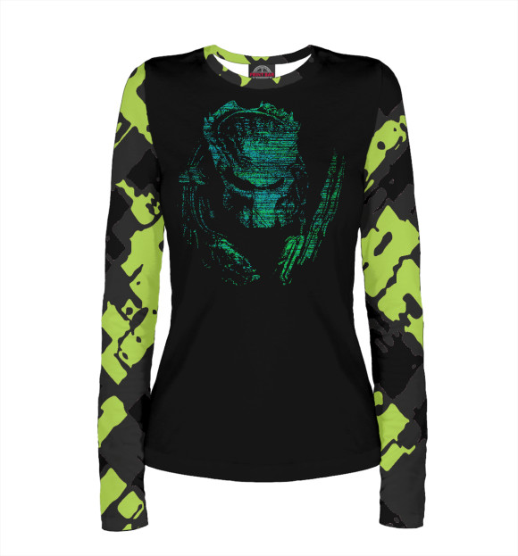 Женский лонгслив с изображением Predator цвета Белый