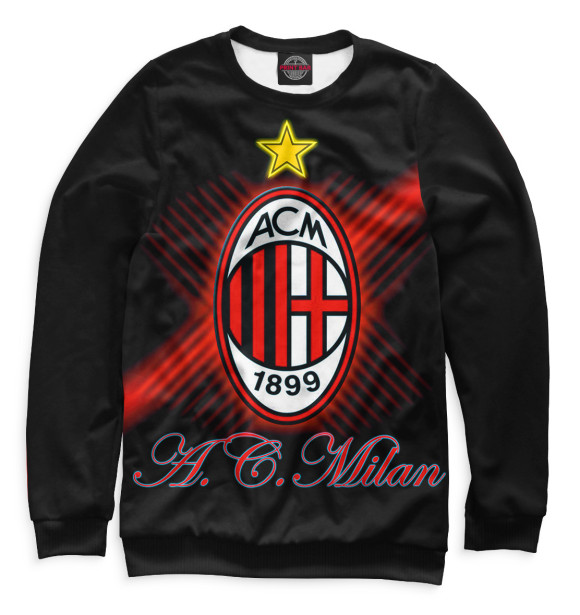 Женский свитшот с изображением AC Milan цвета Белый