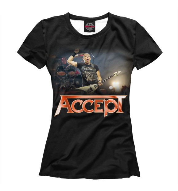 Женская футболка с изображением Accept цвета Белый