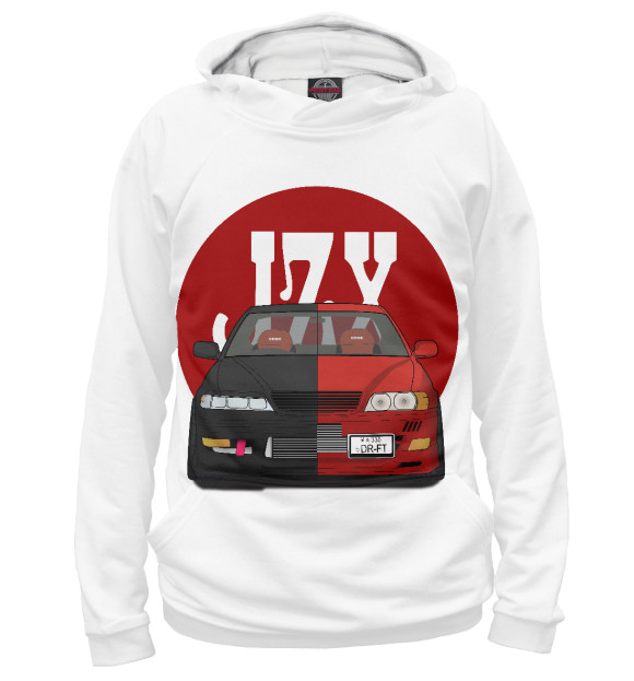 Мужское худи с изображением Mark/Chaser JZX100 v2 цвета Белый